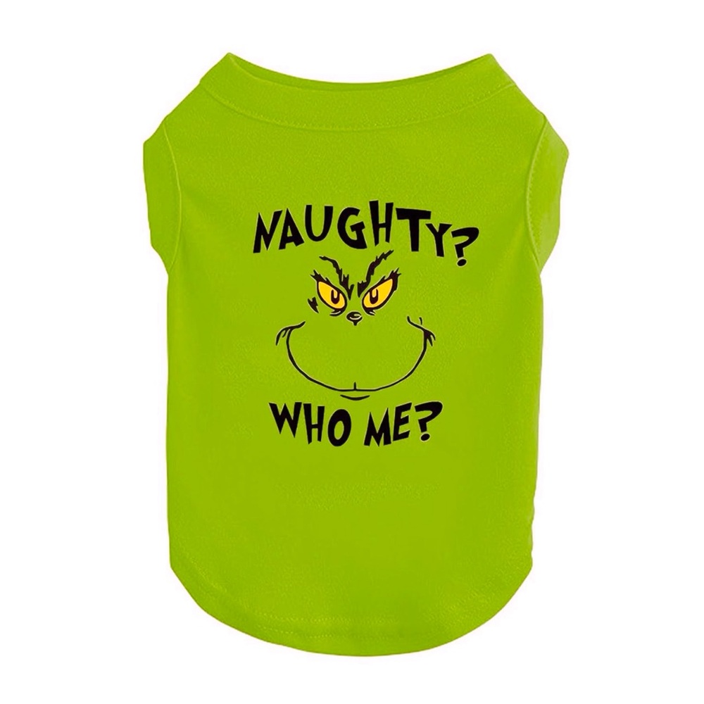 Green Dog T-Shirt - Naughty Grinch Design